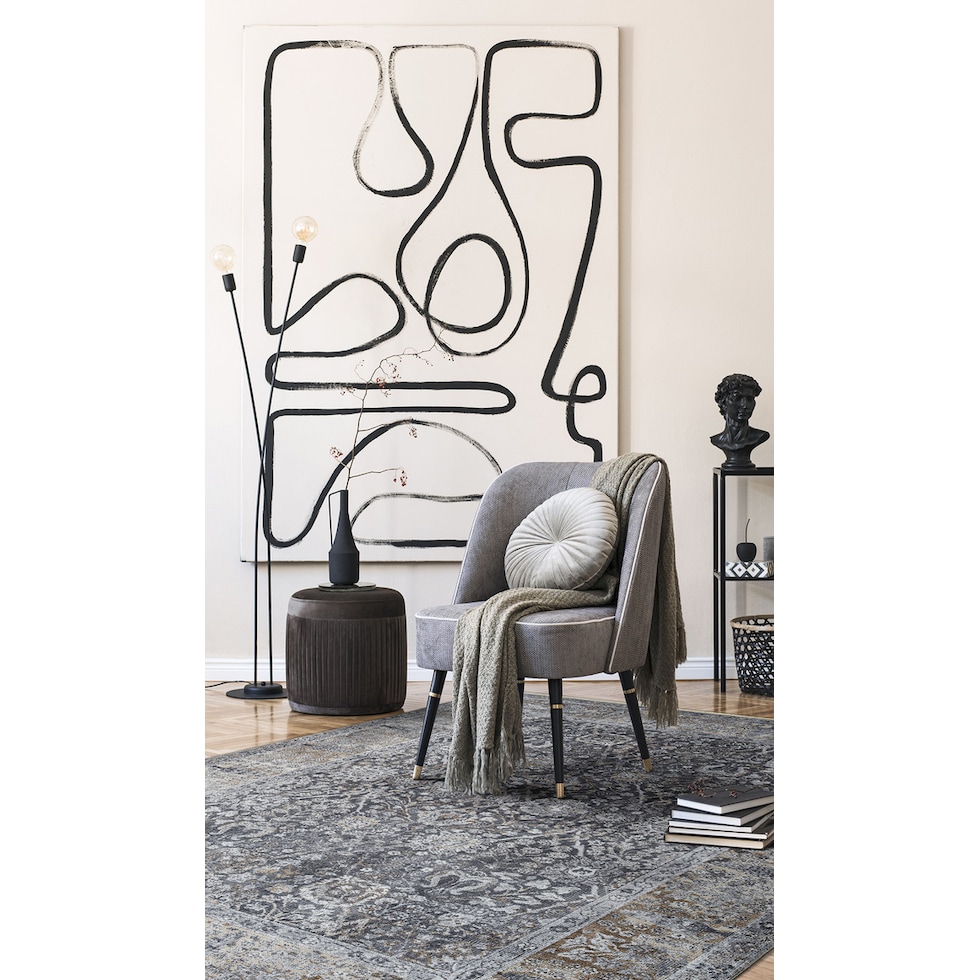 la salle gray area rug  x    