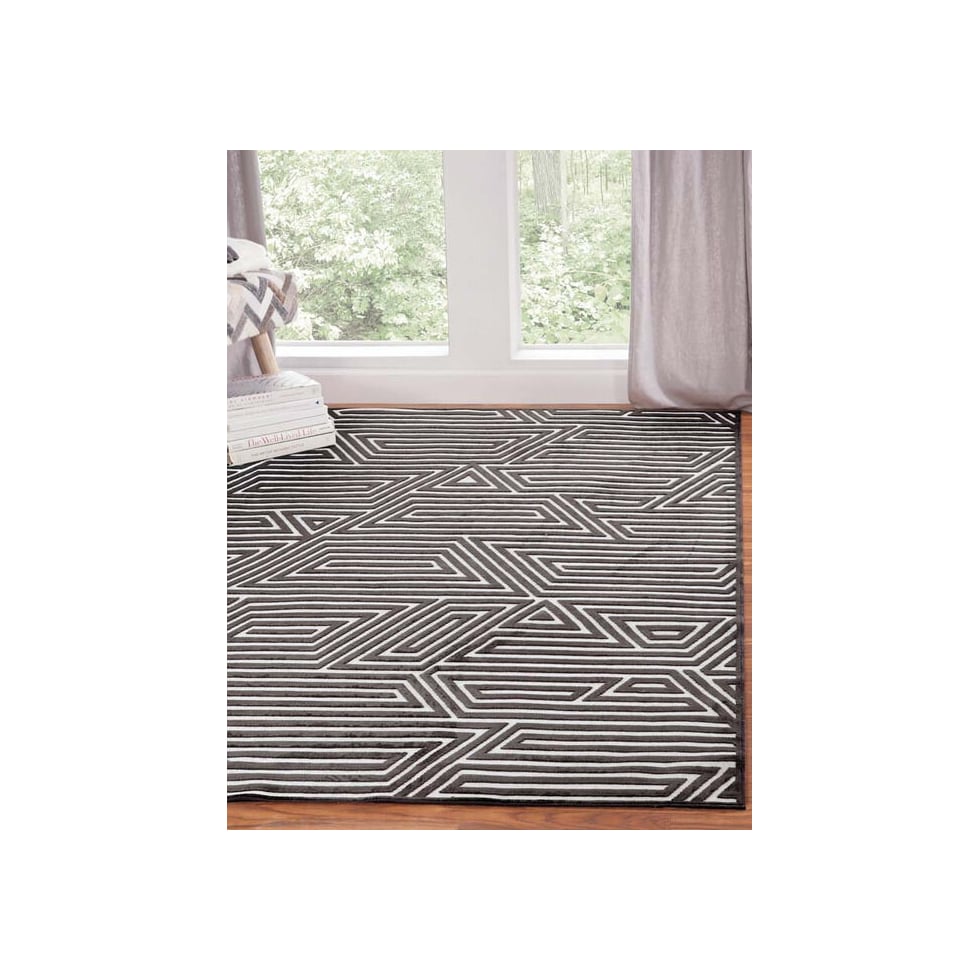 labyrinth gray area rug  x    