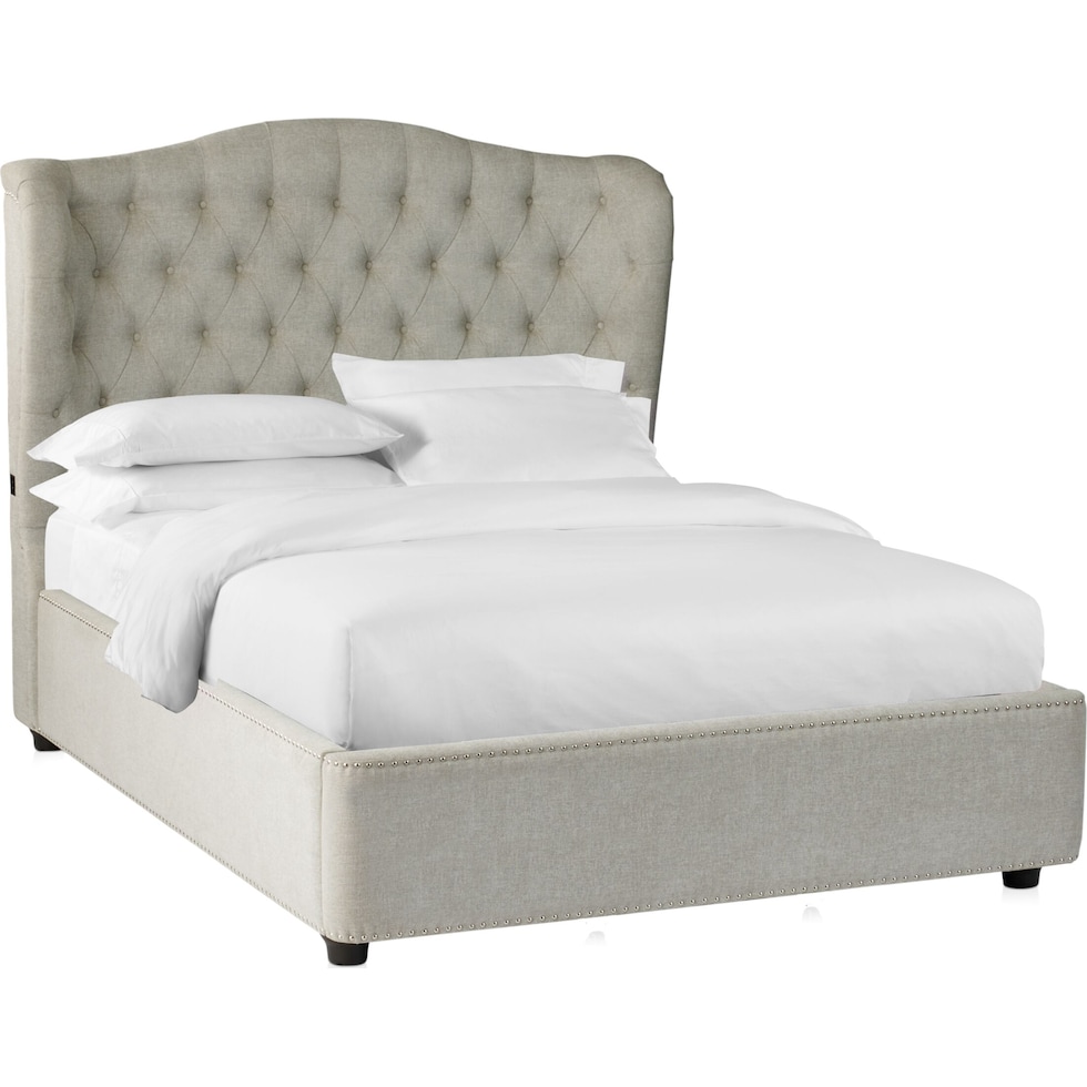 lafayette gray king upholstered bed   