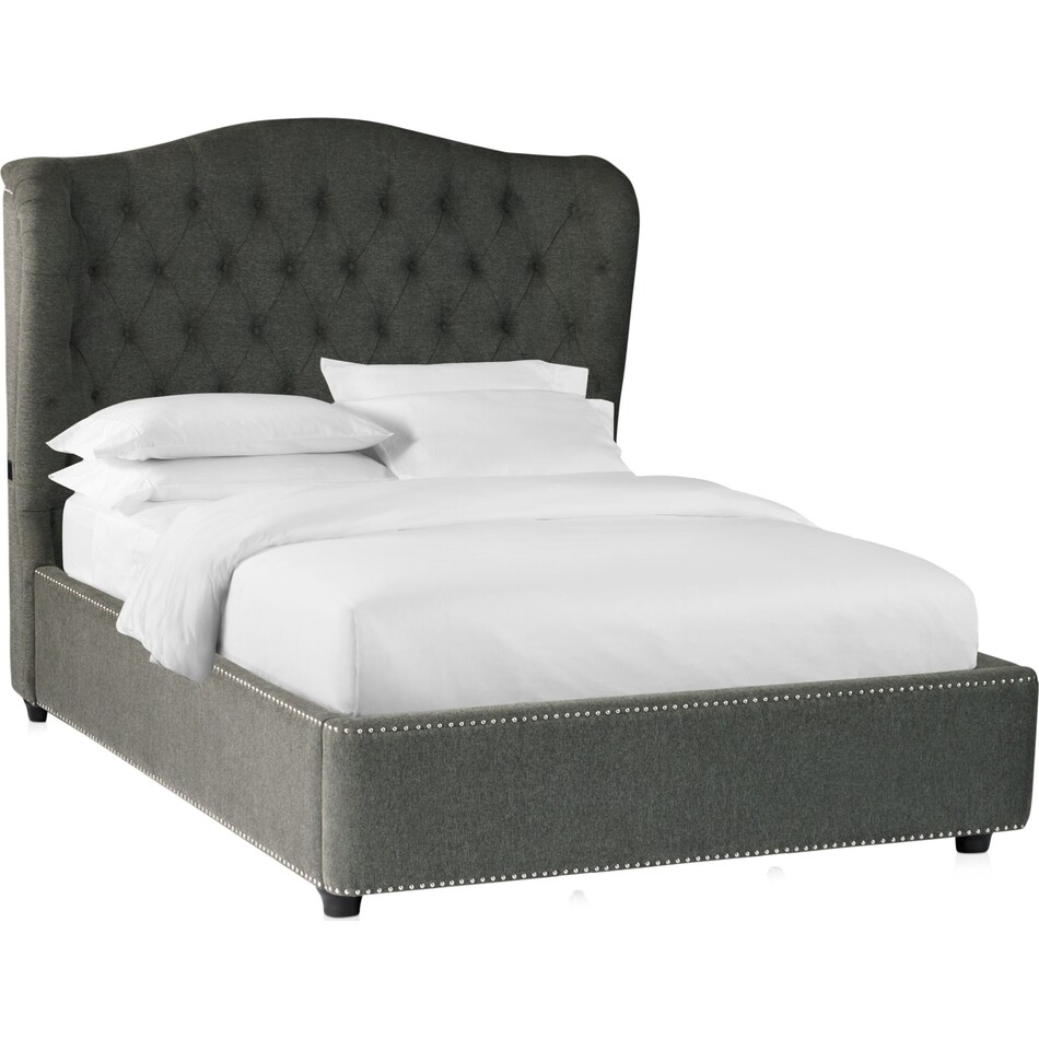 lafayette gray queen storage bed   