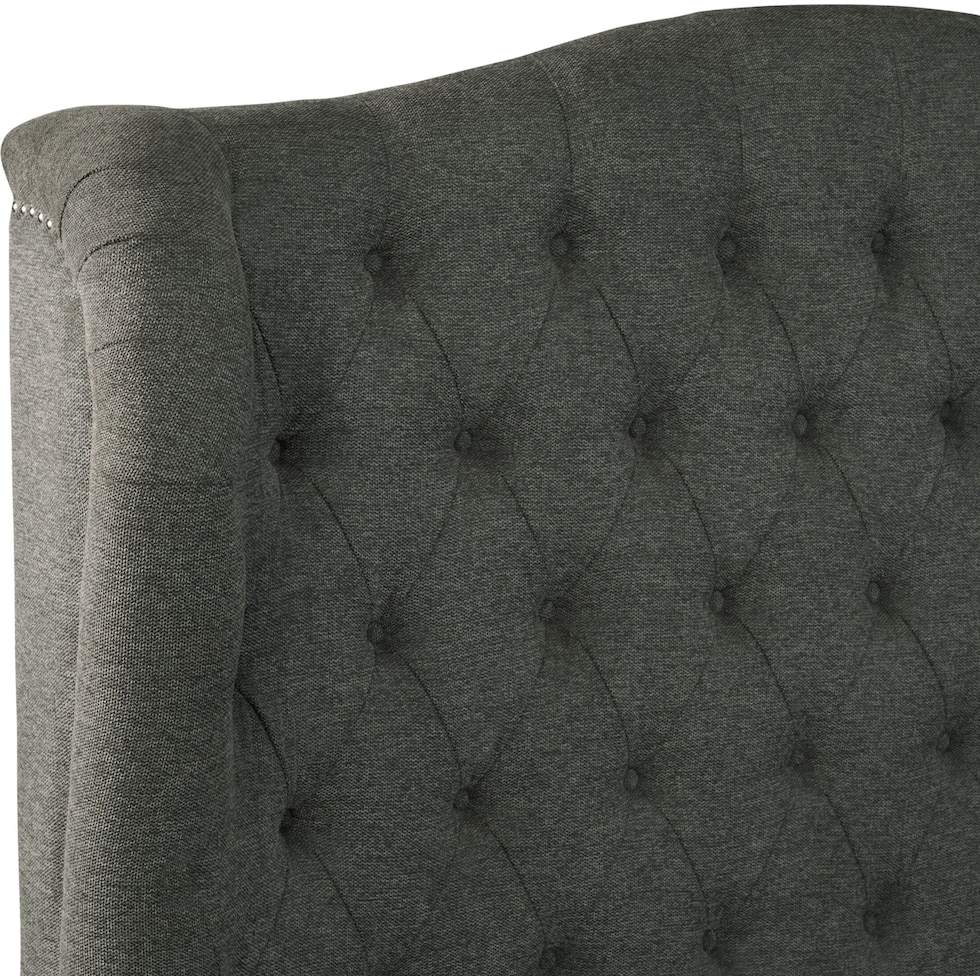 lafayette gray queen upholstered bed   