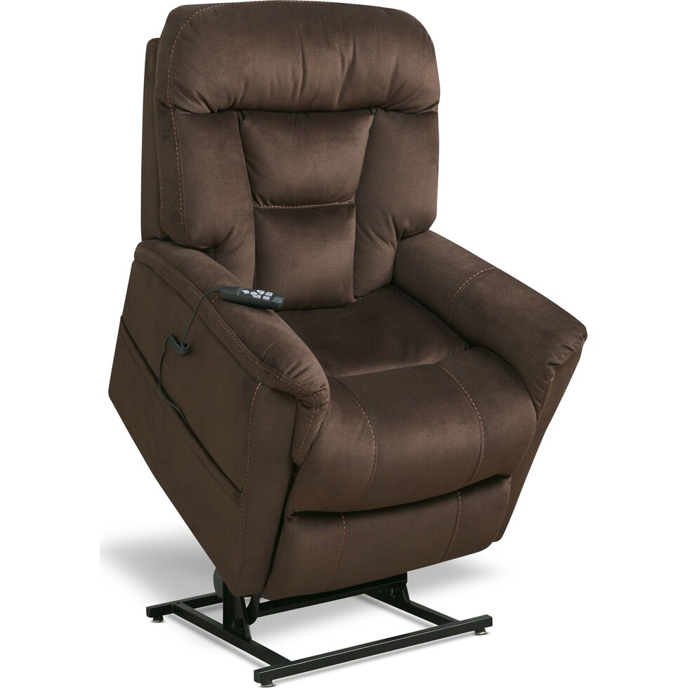lagos dark brown power lift recliner   