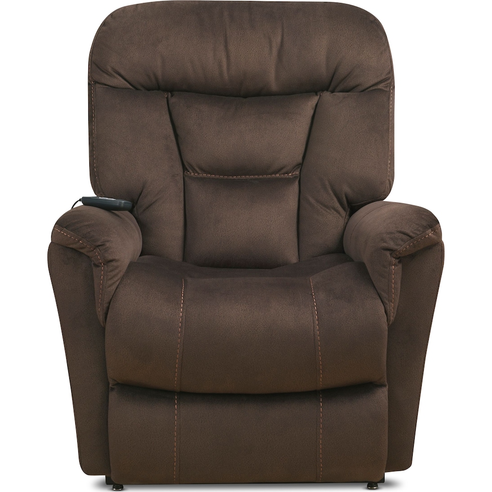 lagos dark brown power lift recliner   