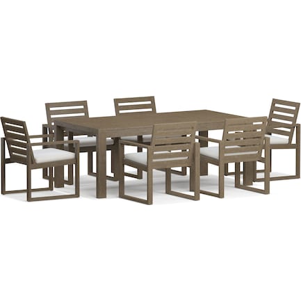 Laguna 7-Piece Outdoor Rectangle Dining Table and 6 Armchairs
