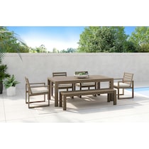 laguna outdoor dining gray outdoor dining bench   