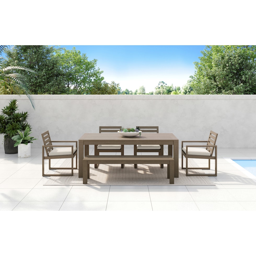 laguna outdoor dining gray outdoor dining bench   
