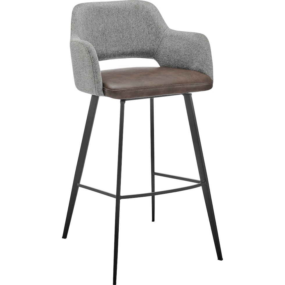 laina gray dark brown bar stool   