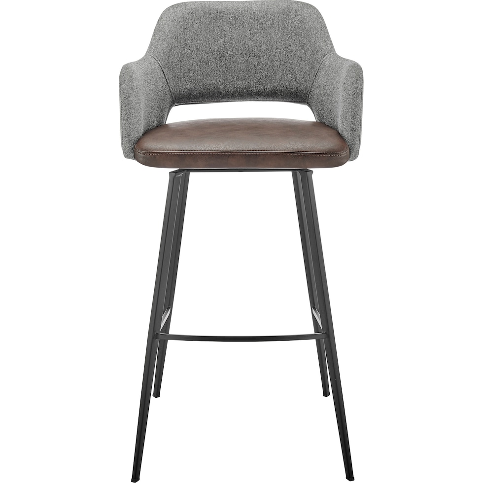 laina gray dark brown bar stool   