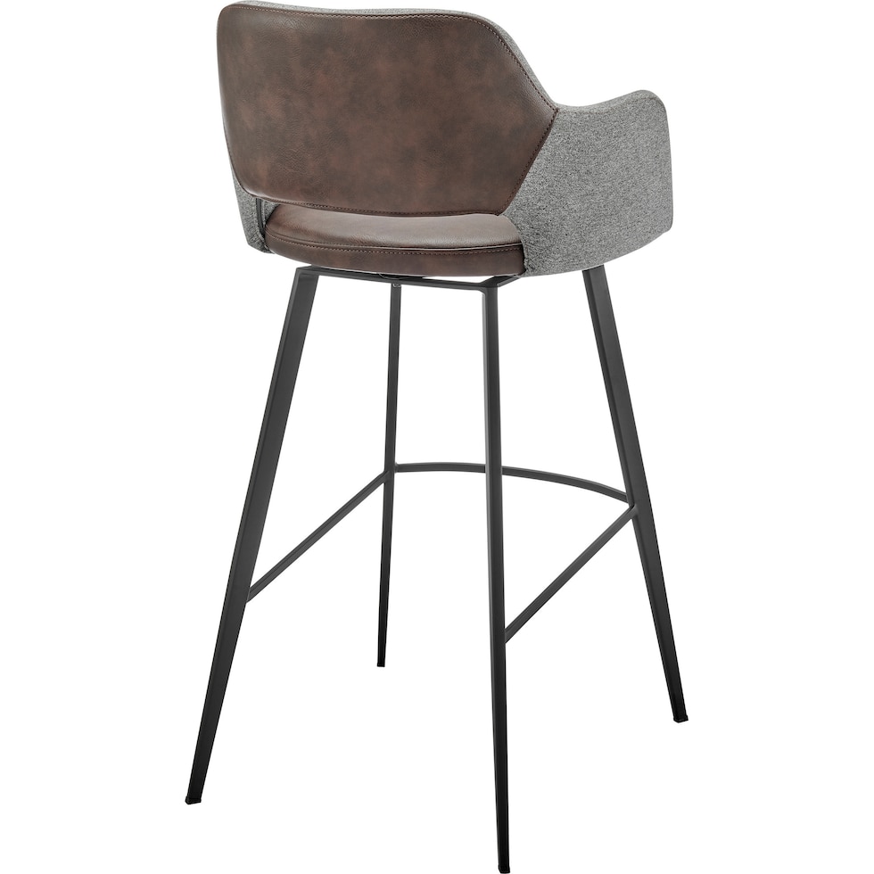 laina gray dark brown bar stool   