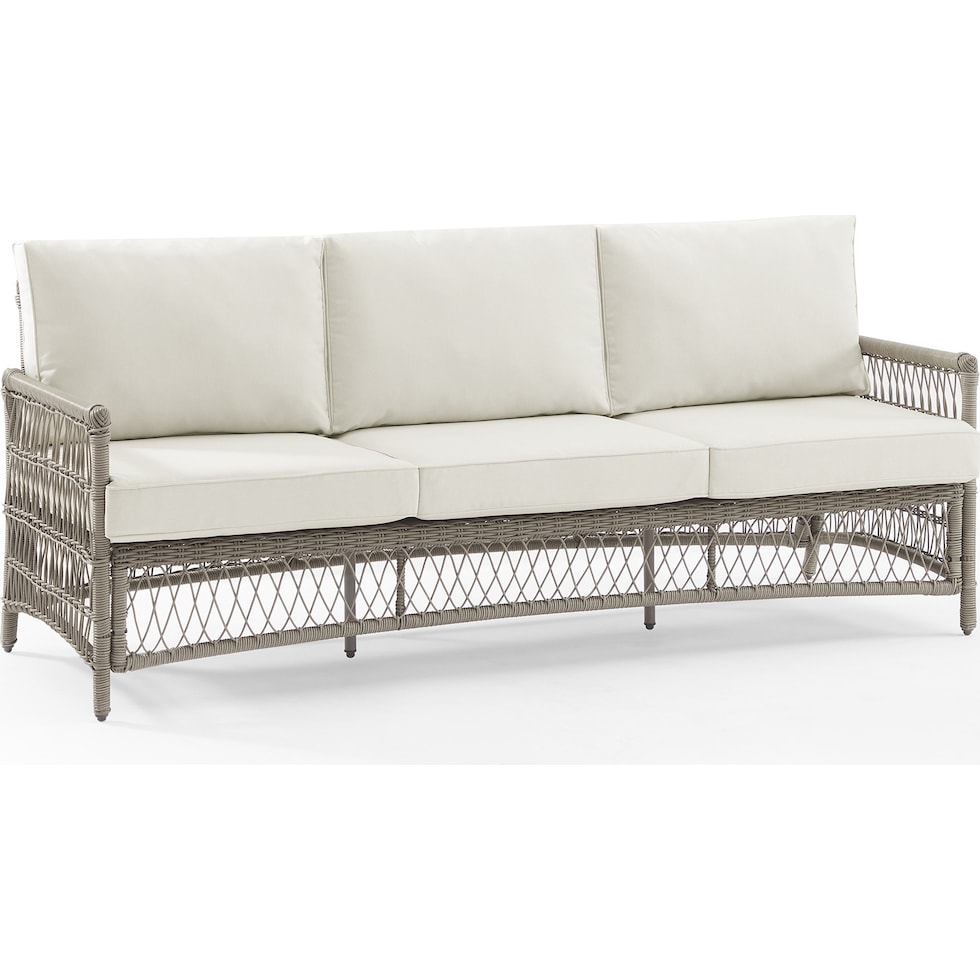 lakeline brown and cream outdoor sofa   