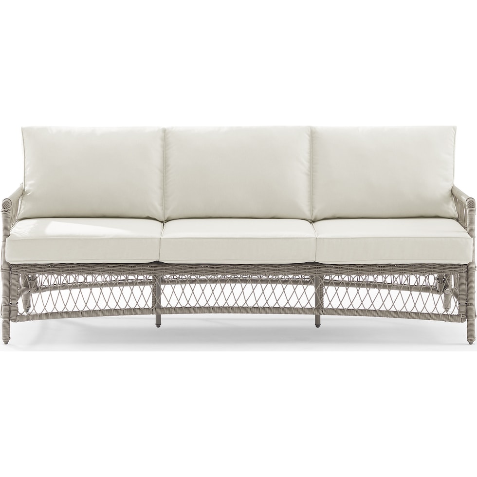 lakeline brown and cream outdoor sofa   