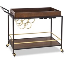 laken dark brown bar cart   