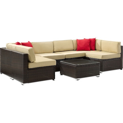 Lakeside 6-Piece Outdoor Sectional and Coffee Table Set