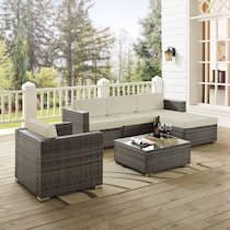lakeside gray cream outdoor loveseat set   