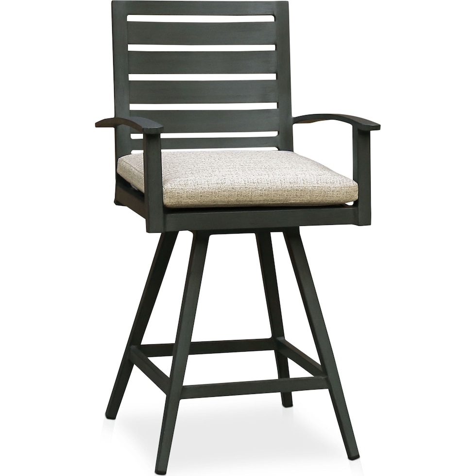 lakeway gray outdoor stool   