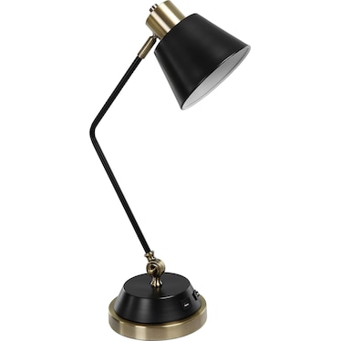 Chozen Desk Lamp - Antique Brass/Black