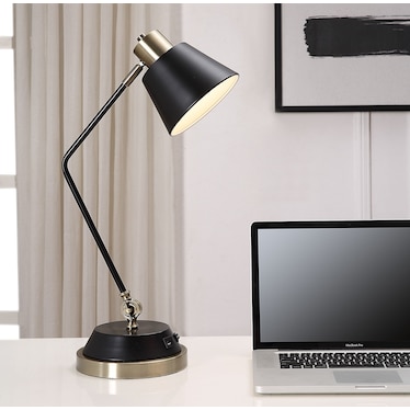 Chozen Desk Lamp - Antique Brass/Black