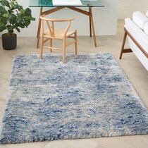 lana shag abstract blue ivory area rug  x    