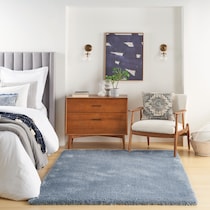 lana shag blue area rug  x    