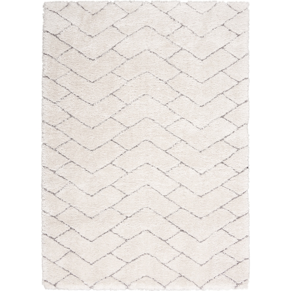 lana shag chevron ivory gray area rug  x    