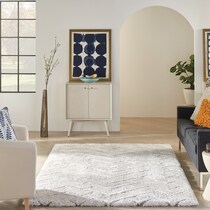 lana shag chevron ivory gray area rug  x    
