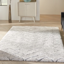 lana shag chevron ivory gray area rug  x    