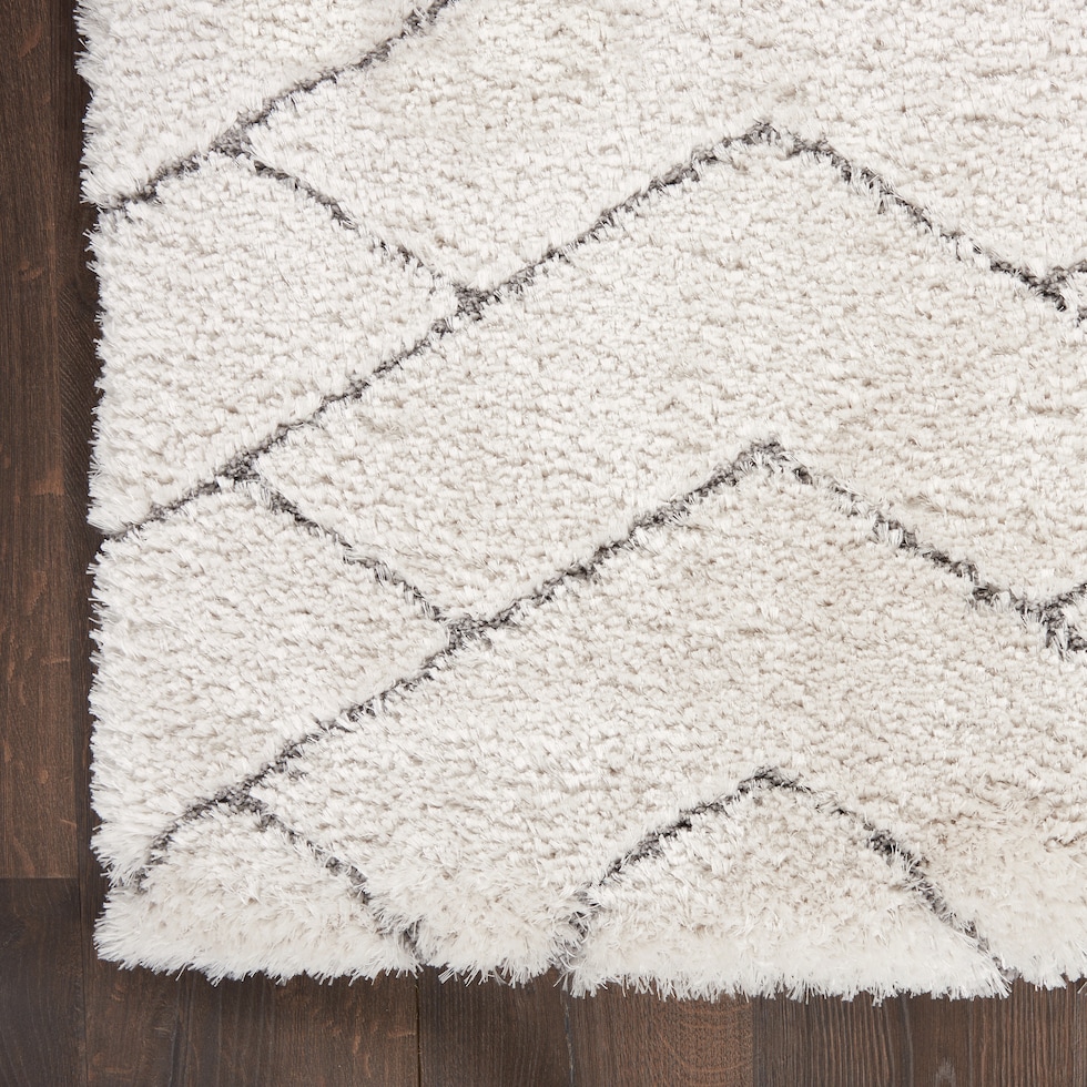 lana shag chevron ivory gray area rug  x    