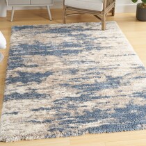 lana shag organic blue gray area rug  x    