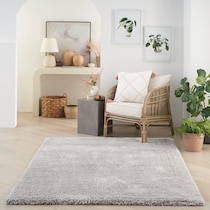 lana shag silver area rug  x    
