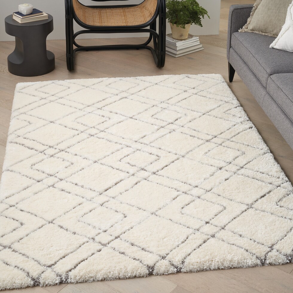 lana shag white area rug  x    