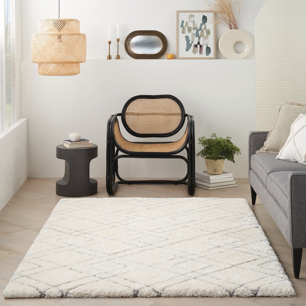 lana shag white area rug  x    