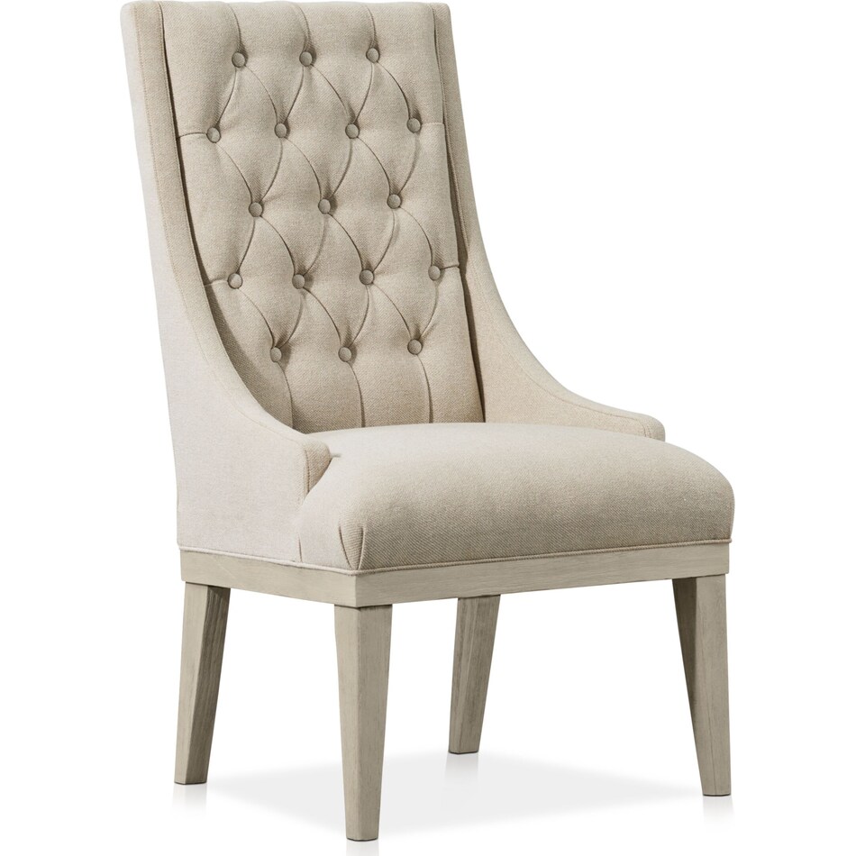 lancaster gray upholstered side chair   