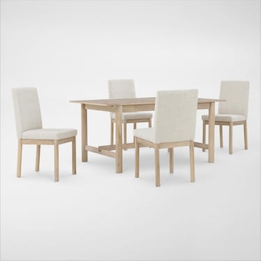 Landon Rectangular Dining Table and 4 Upholstered Side Chairs