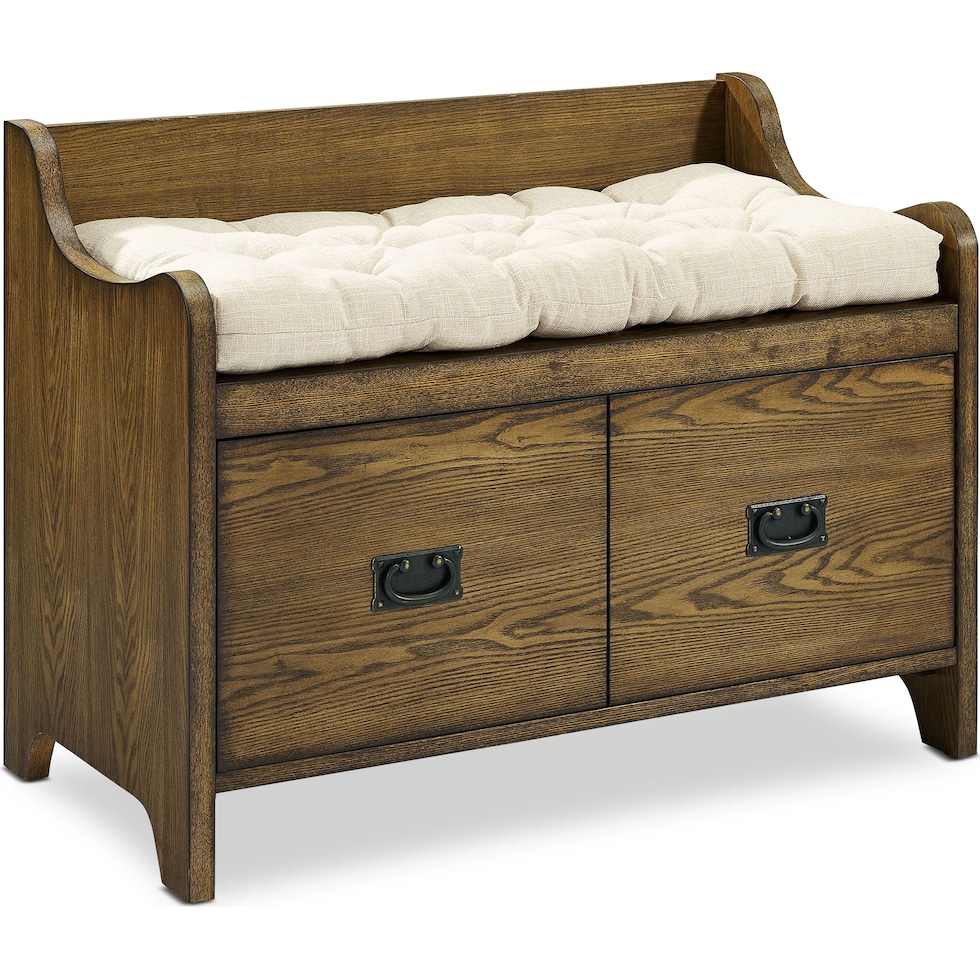 landon dark brown entryway storage bench   