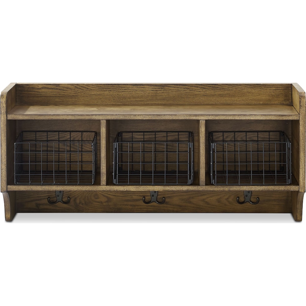 landon dark brown entryway storage shelf   