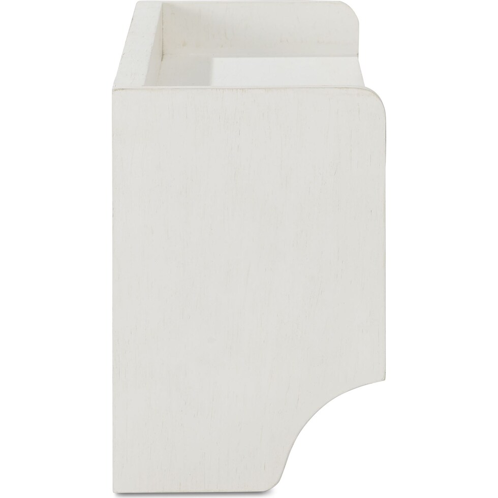 landon white entryway storage shelf   