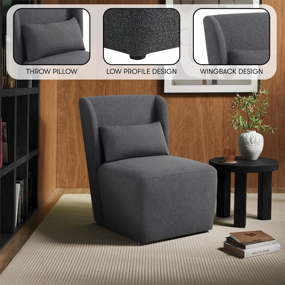 langford gray accent chair   