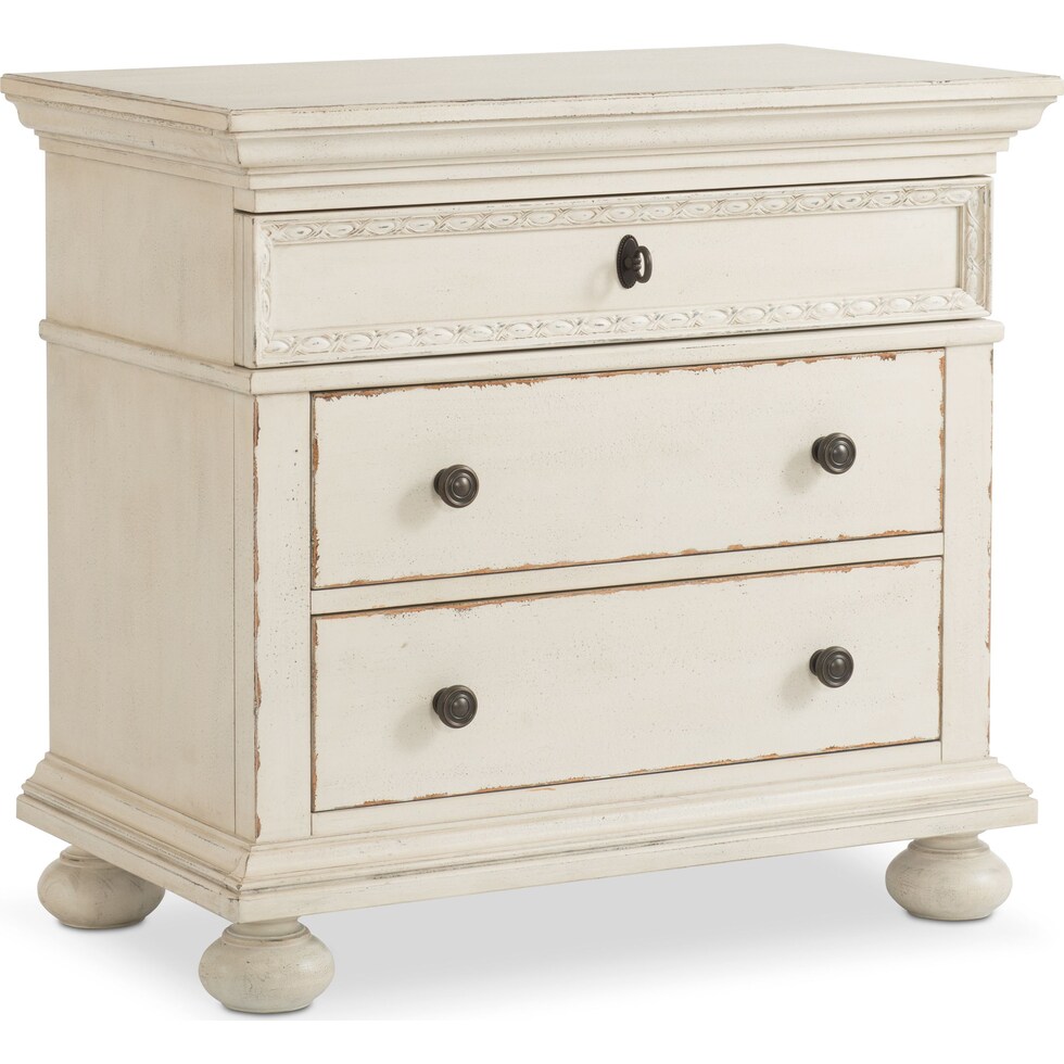 langham white white nightstand   