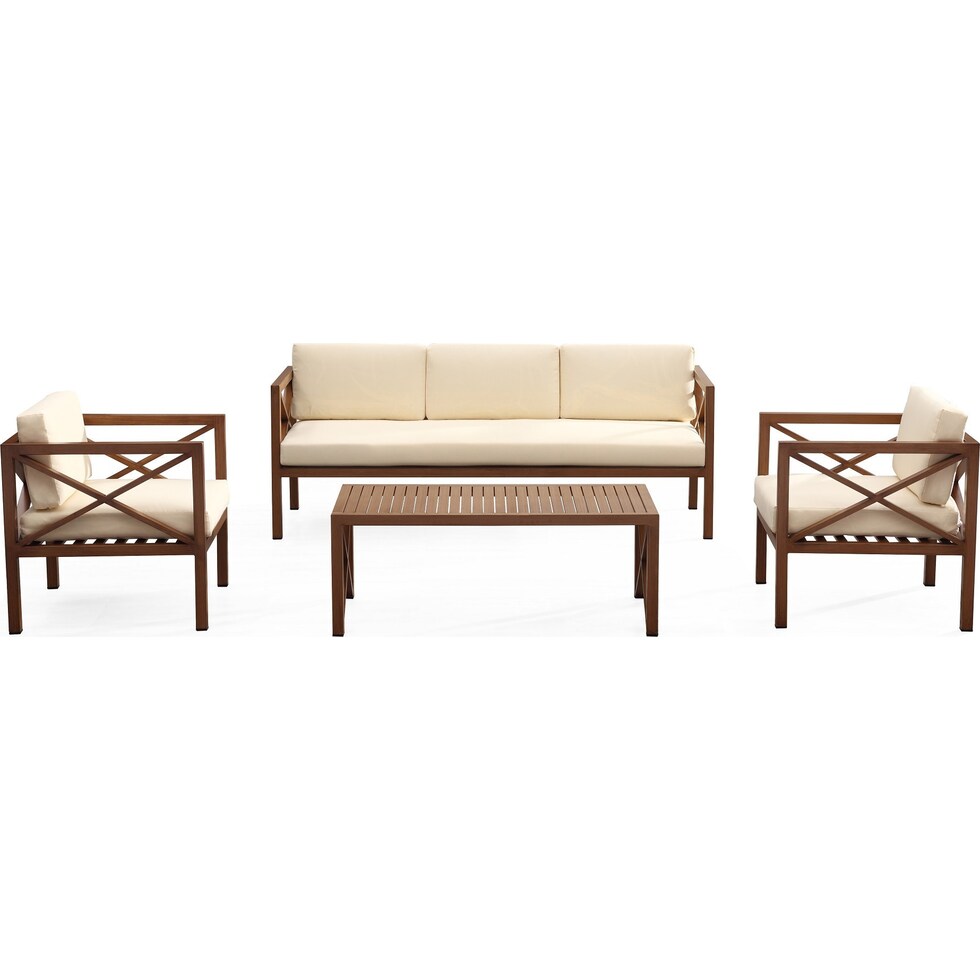lanikai brown cream outdoor loveseat set   