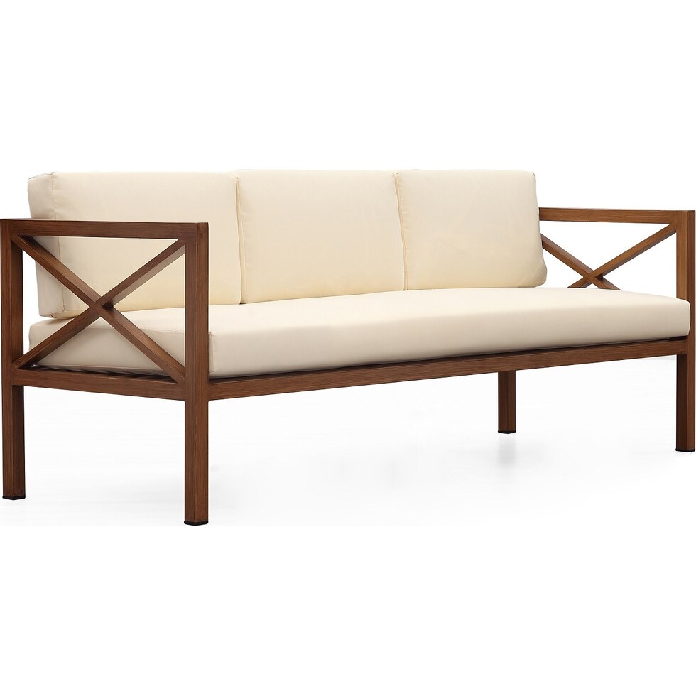 lanikai brown cream outdoor loveseat set   