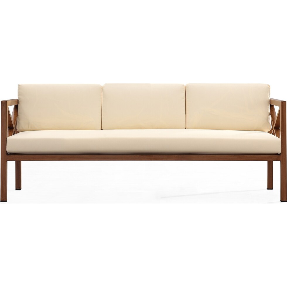 lanikai brown cream outdoor loveseat set   