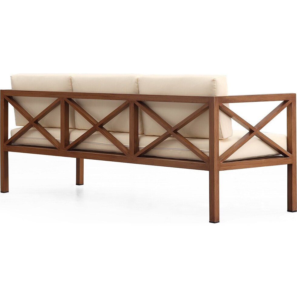 lanikai brown cream outdoor loveseat set   
