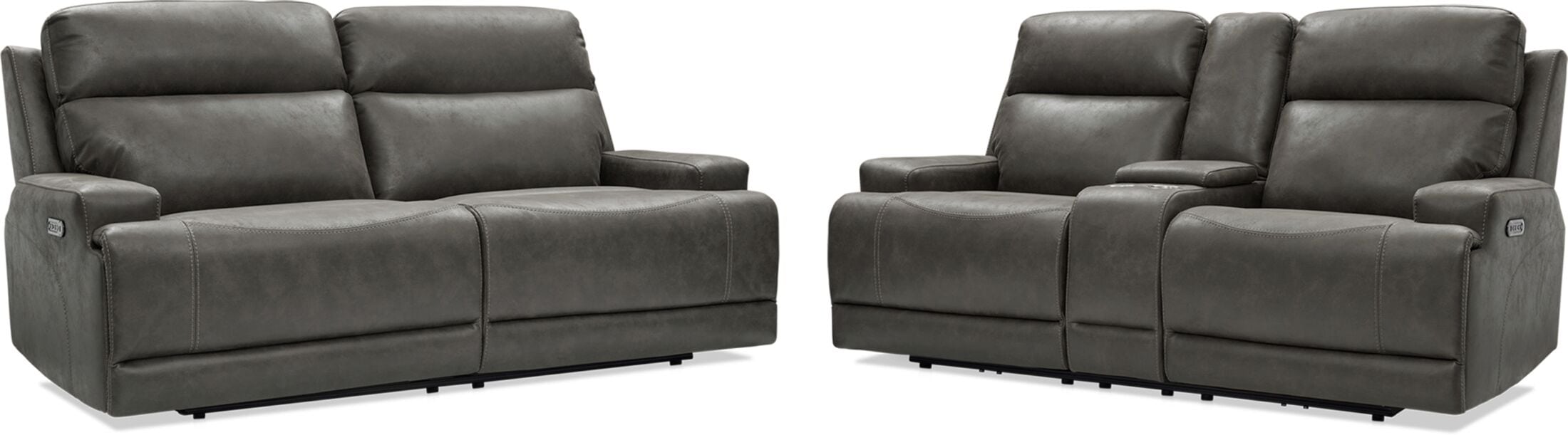Laredo Power Reclining Sofa and Loveseat Set American Signature Furniture