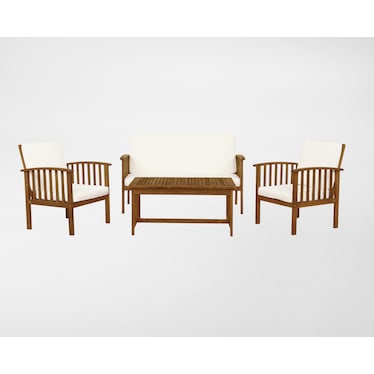 Largo Outdoor Loveseat, 2 Lounge Chairs and Coffee Table