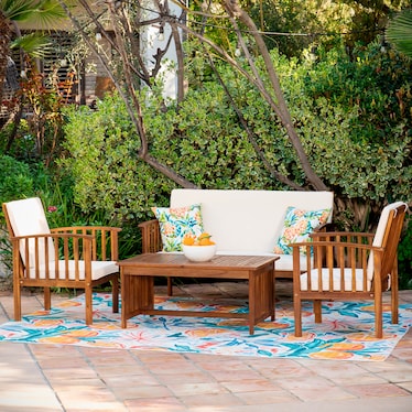 Largo Outdoor Loveseat, 2 Lounge Chairs and Coffee Table