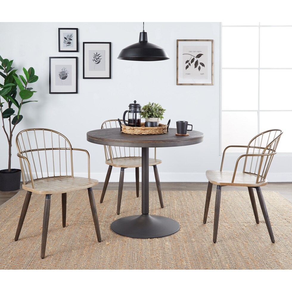 laryn brown copper dining chair   