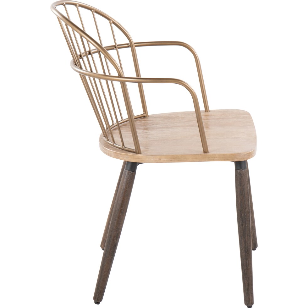 laryn brown copper dining chair   
