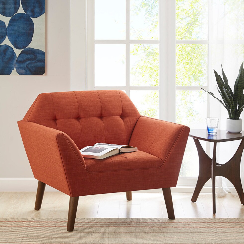 laureen orange accent chair   