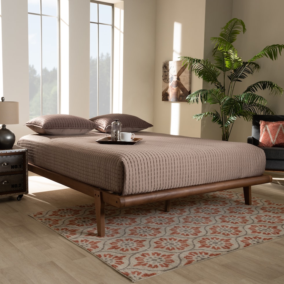 laurenne dark brown queen bed frame   