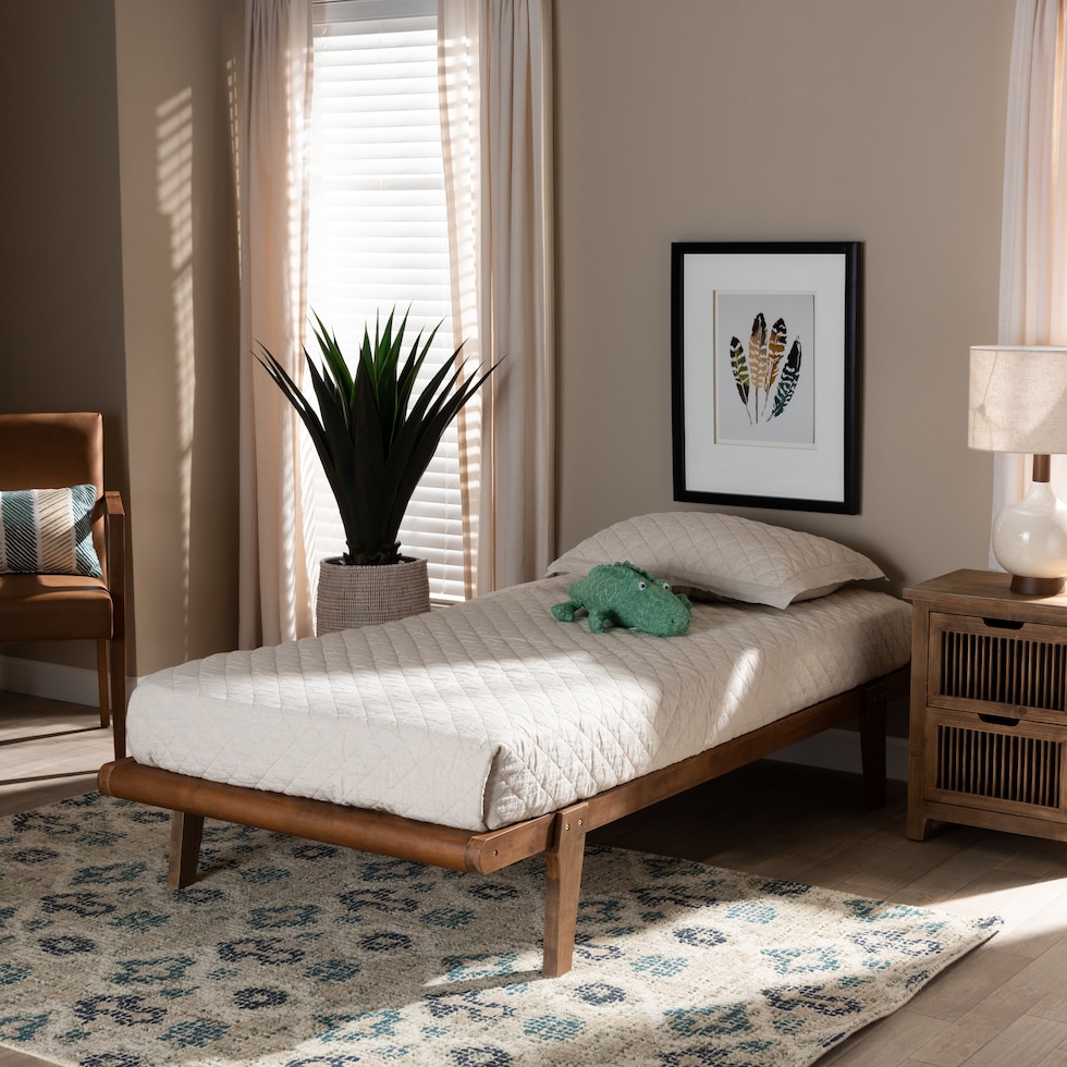 laurenne dark brown twin bed frame   